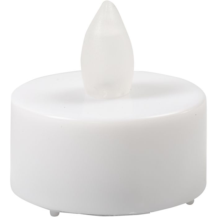 Bougies chauffe-plat LED, H : 35 mm, d 38 mm, blanc, 24 pièces/ 1 Pq.