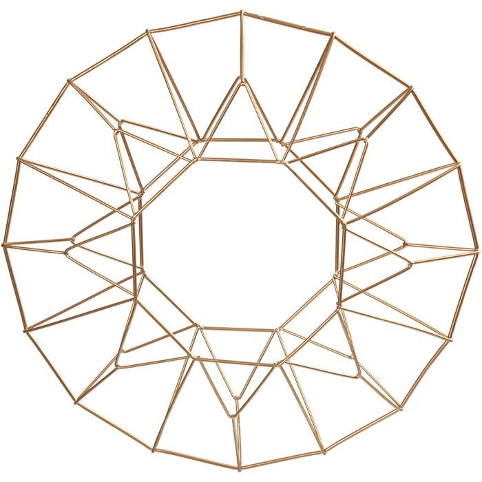 Décoration à suspendre, anneau, 28 cm, laiton, 1 pièce
