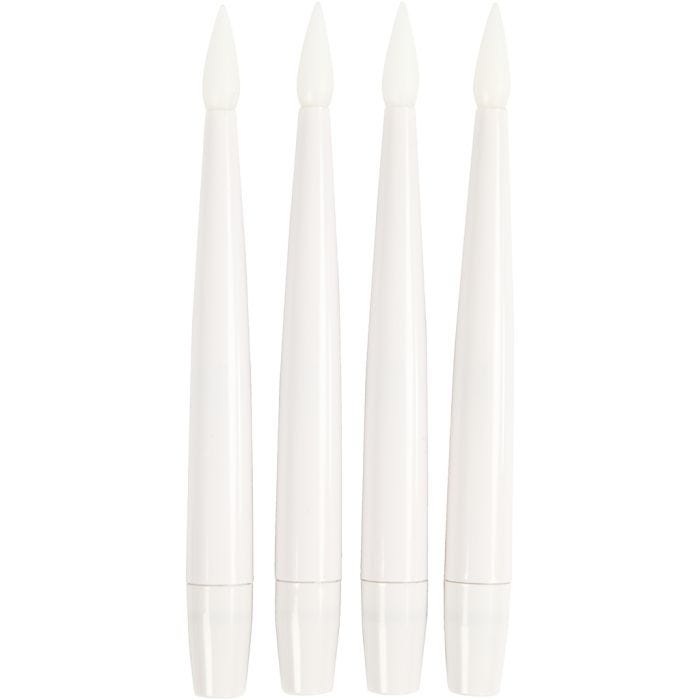 Bougie à LED en forme de sapin de Noël, H : 15,5 cm, d 14 mm, 4 pièces/ 1 Pq.