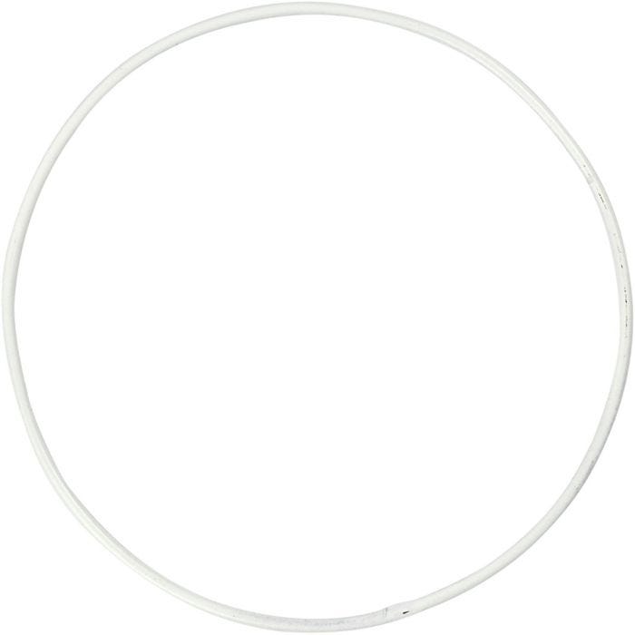 Anneau métallique, d 10 cm, ép. 2 mm, blanc, 10 pièces/ 1 Pq.