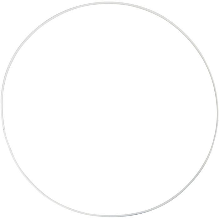 Anneau métallique, d 30 cm, ép. 3 mm, blanc, 5 pièces/ 1 Pq.