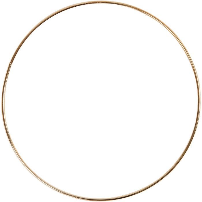 Anneau métallique, 20 cm, 3 mm, or, 1 pièce