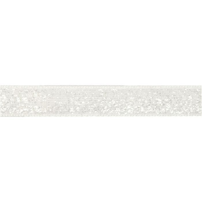 Ruban décoratif, L : 10 mm, blanc, 5 m/ 1 rouleau