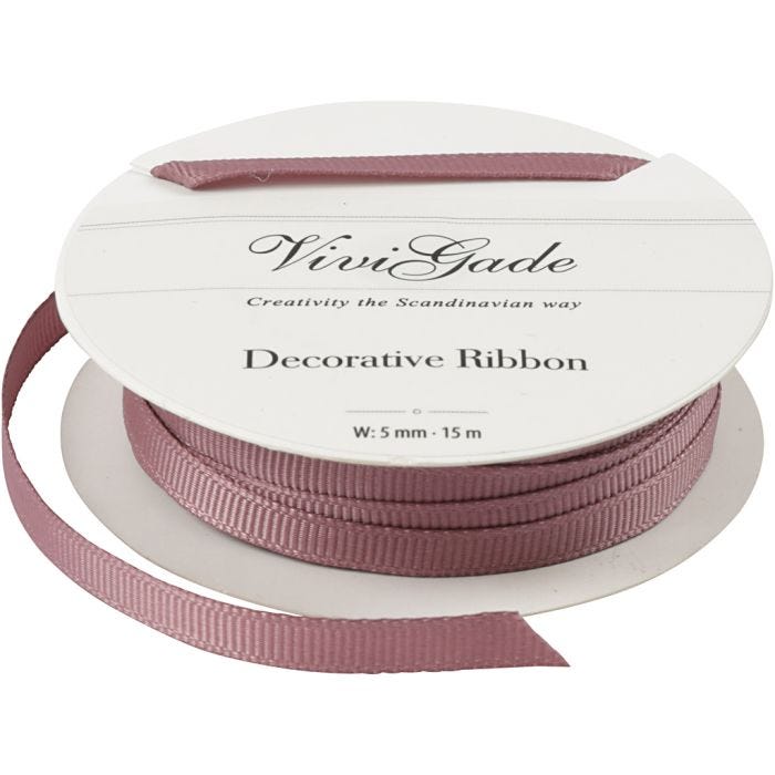 Ruban décoratif, L : 6 mm, rose, 15 m/ 1 rouleau