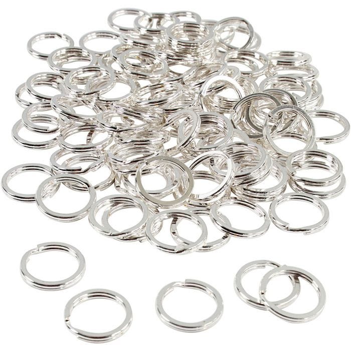 Anneaux brisés, d 15 mm, argenté, 100 pièces/ 1 Pq.