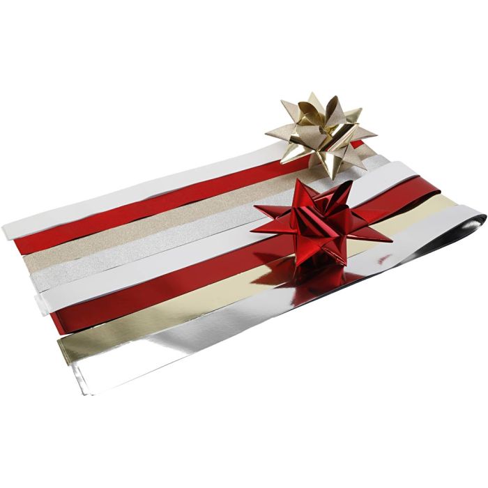 L : 50 mm, or, rouge, argent, blanc, 48 pièces/ 1 Pq.