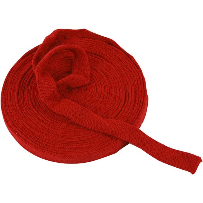 Tricot tubulaire, L : 22 mm, rouge cerise, 10 m/ 1 rouleau