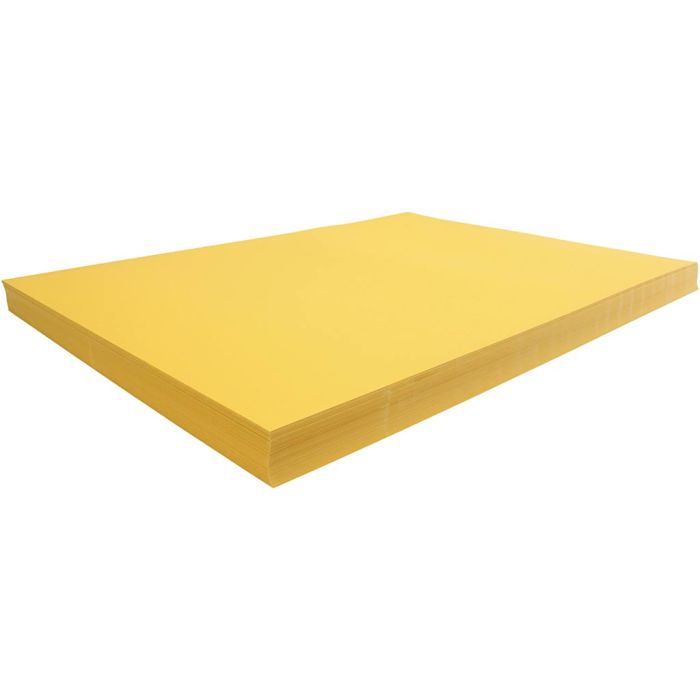 Papier Cartonné, feuille 50x70 cm, 270 gr, sun yellow, 100 flles/ 1 Pq.