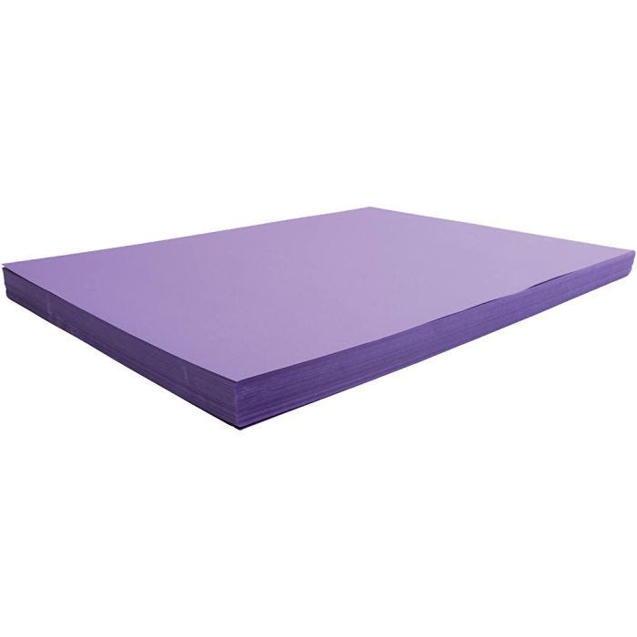 Papier Cartonné, feuille 50x70 cm, 270 gr, violet, 100 flles/ 1 Pq.