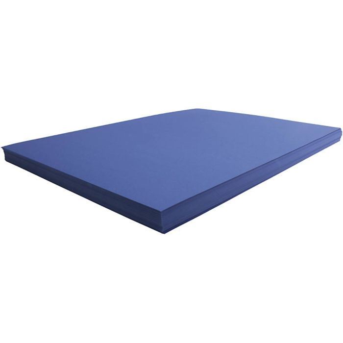 Papier Cartonné, feuille 50x70 cm, 270 gr, bleu foncé, 100 flles/ 1 Pq.