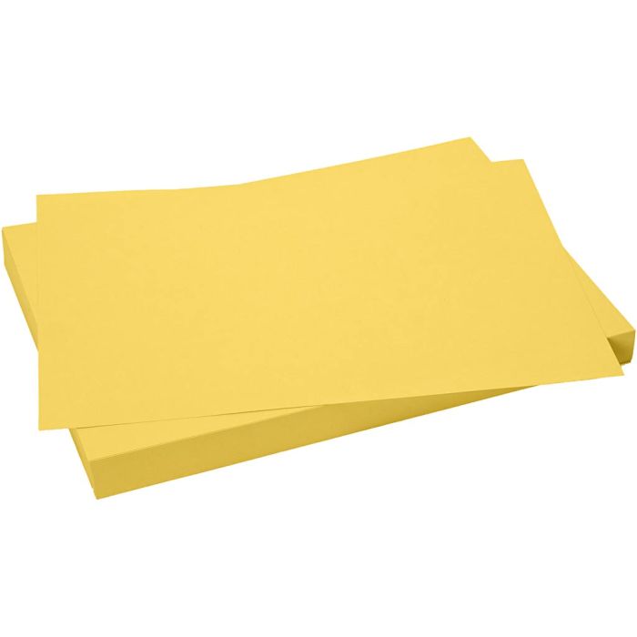 Papier Cartonné, feuille 50x70 cm, 270 gr, sun yellow, 10 flles/ 1 Pq.