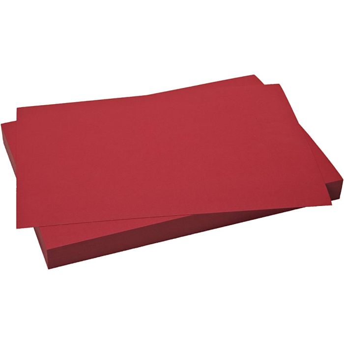 Papier Cartonné, feuille 50x70 cm, 270 gr, rouge cerise, 10 flles/ 1 Pq.