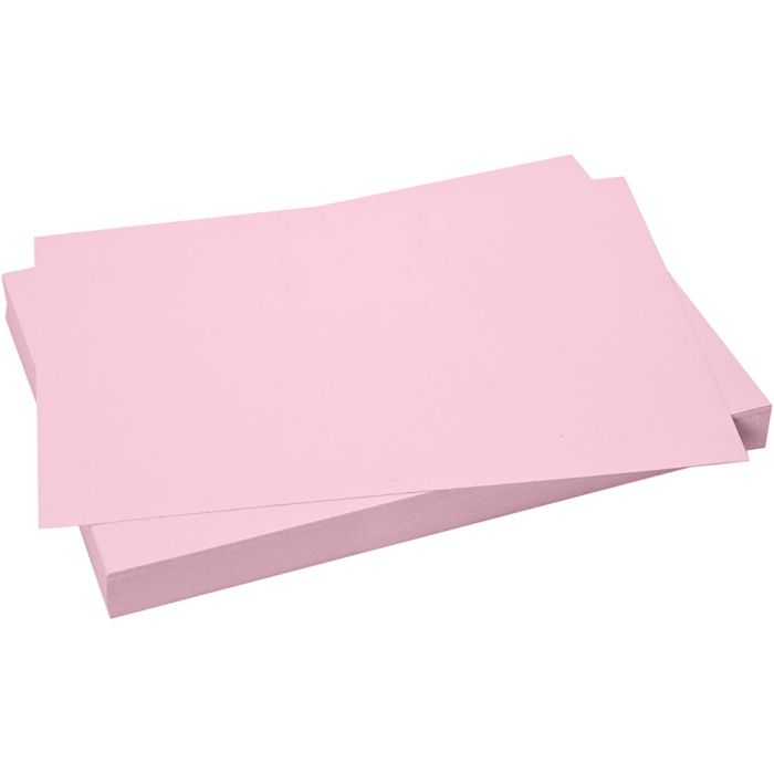 Papier Cartonné, feuille 50x70 cm, 270 gr, rose clair, 10 flles/ 1 Pq.