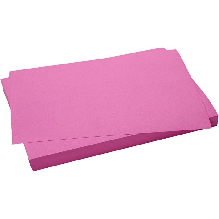 Papier Cartonné, feuille 50x70 cm, dim. 50x70 cm, 270 gr, rose clair, 100 flles/ 1 Pq.