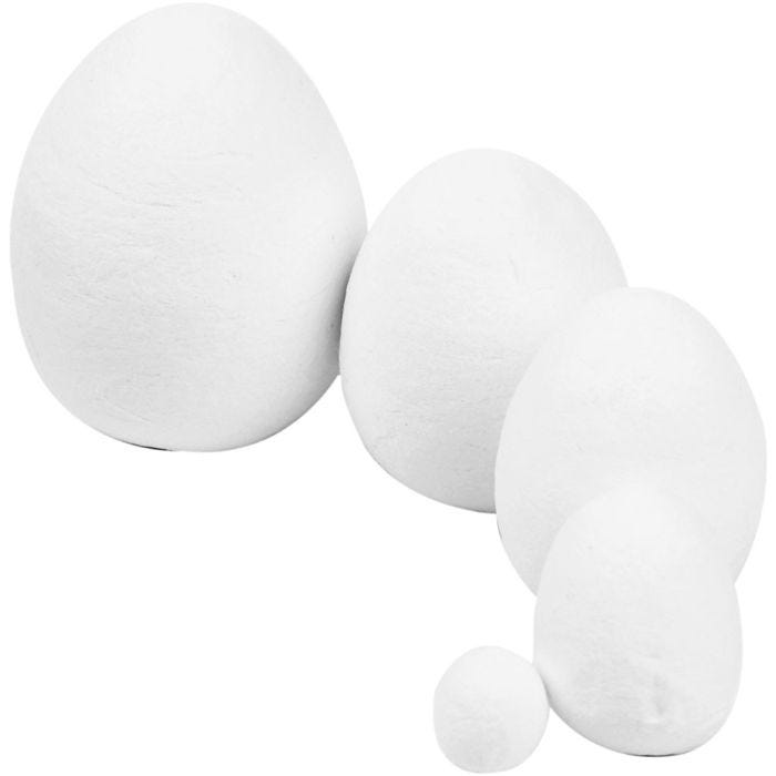 Oeuf, dim. 12+25+35+40+47 mm, blanc, 200 pièces/ 1 Pq.