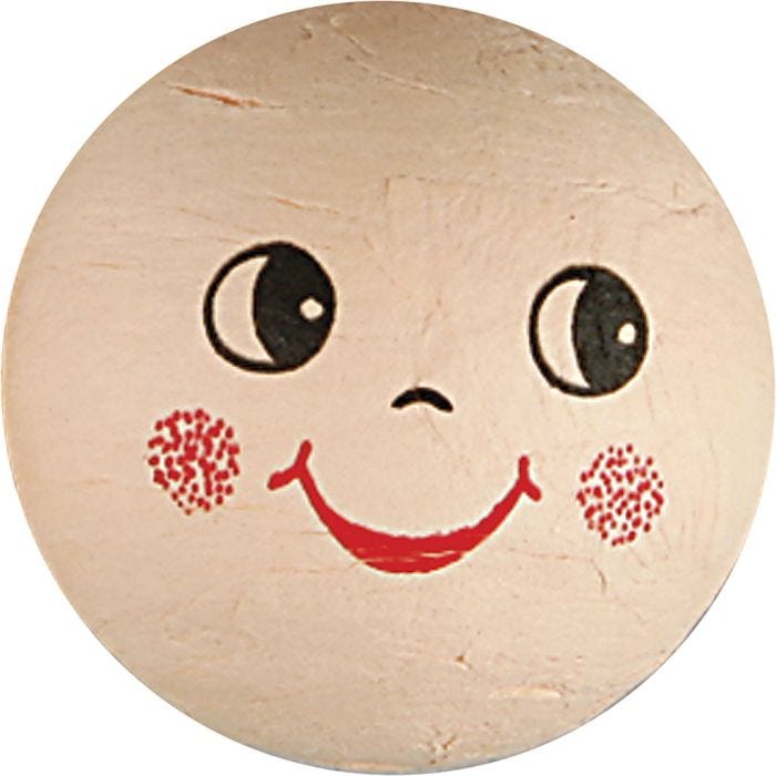 Boules de coton avec visages, d 40 mm, beige clair, 5 pièces/ 1 Pq.