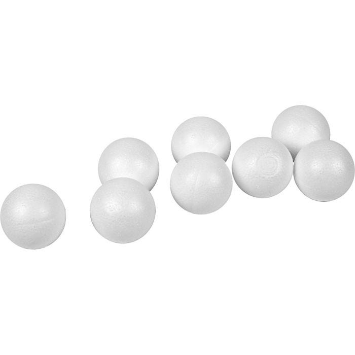 Boules en polystyrène, d 4 cm, blanc, 100 pièces/ 1 Pq.