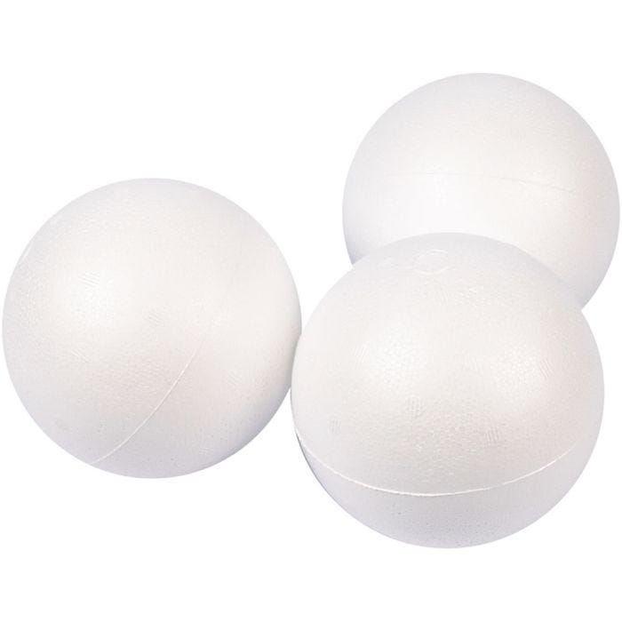 Boules en polystyrène, d 10 cm, blanc, 25 pièces/ 1 Pq.