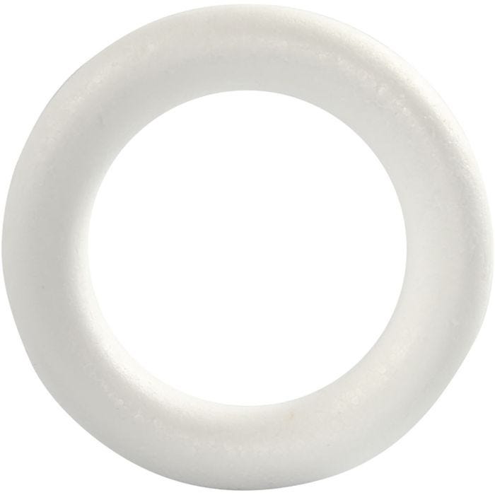 Anneau en polystyrène, dim. 17 cm, ép. 30 mm, blanc, 1 pièce