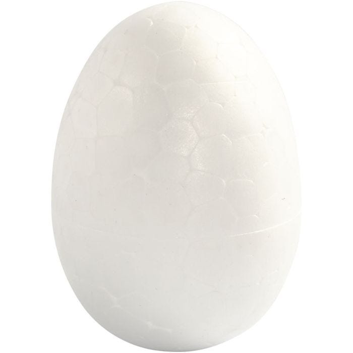 Oeufs en polystyrène, H : 4,8 cm, blanc, 10 pièces/ 1 Pq.
