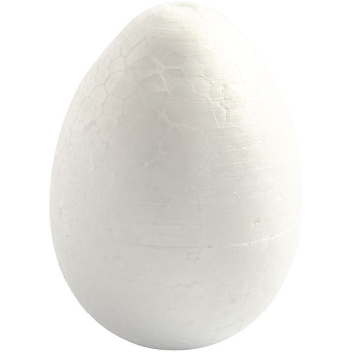 Oeufs en polystyrène, H : 10 cm, blanc, 5 pièces/ 1 Pq.