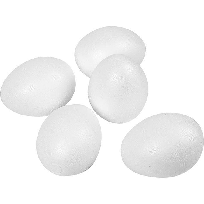 Oeufs en polystyrène, H : 8 cm, blanc, 50 pièces/ 1 Pq.