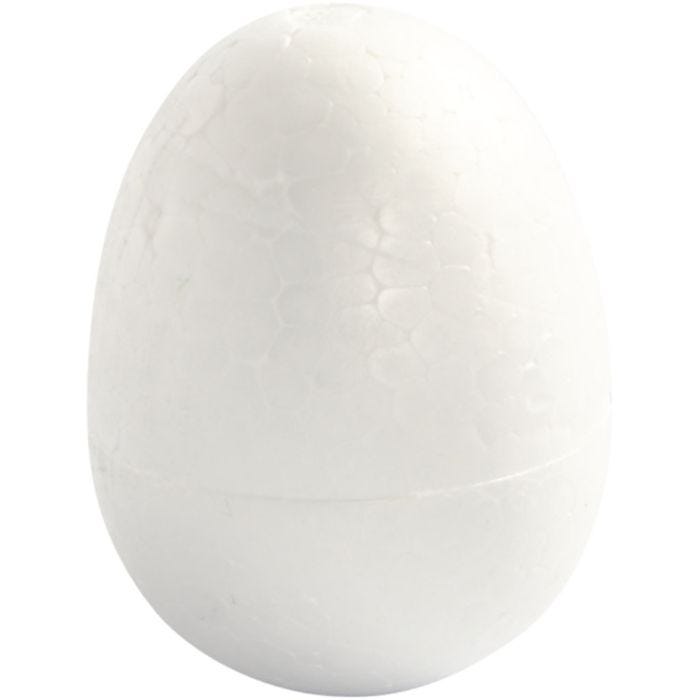 Oeufs en polystyrène, H : 7 cm, blanc, 5 pièces/ 1 Pq.