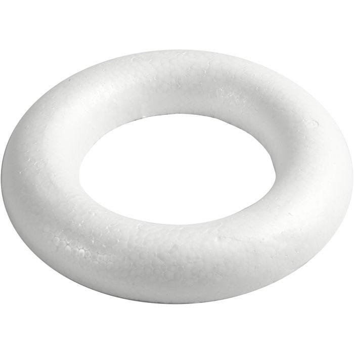 Anneaux avec dos plat, 25 cm, 30 mm, blanc, 1 pièce