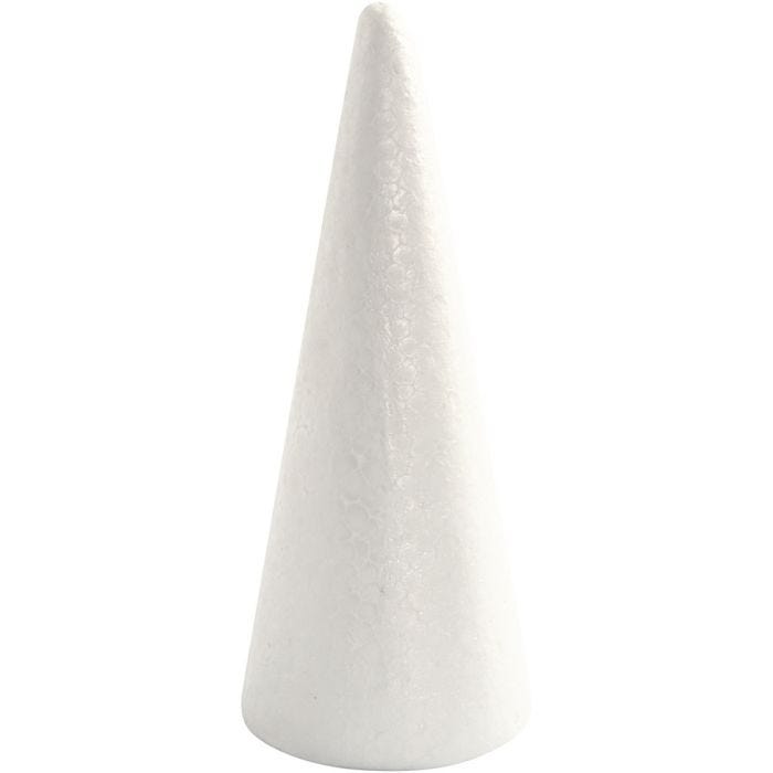 Cônes en polystyrène, 19,5 cm, 7 cm, blanc, 1 pièce