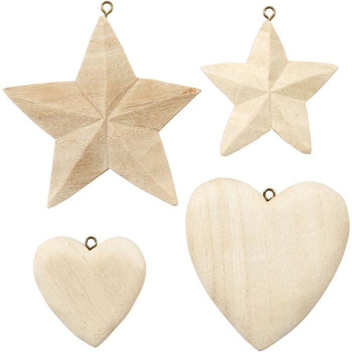 Coeurs et étoiles, 4 pièces/ 1 Pq.