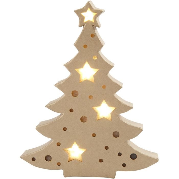 Figuur met licht, kerstboom, 27 cm, 4 cm, 21,5 cm, 1 stuk