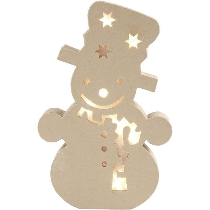 Figurine avec lumière à l'intérieur, bonhomme de neige, 27 cm, 4 cm, 17,5 cm, 1 pièce