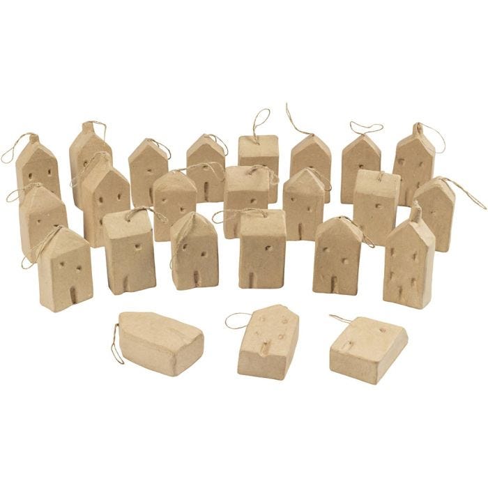 Maison, H : 9,5-12 cm, L : 5,5-6,5 cm, L : 3 cm, 24 pièces/ 1 Pq.