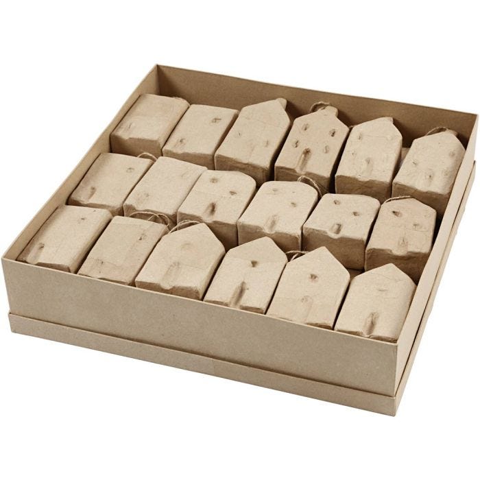 Maison, H : 9,5-12 cm, L : 5,5-6,5 cm, L : 3 cm, 4x9 pièces/ 1 Pq.