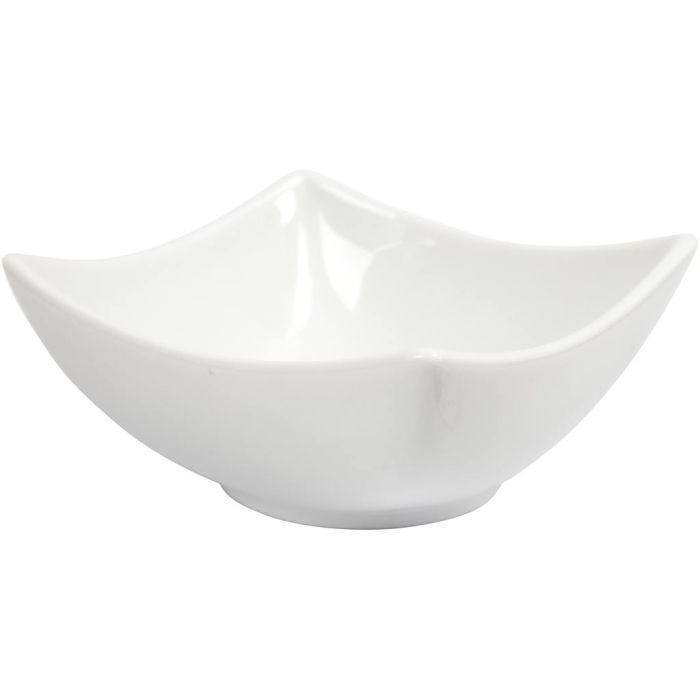 Schaal, H: 4,5 cm, d 10 cm, wit, 12 stuk/ 1 doos