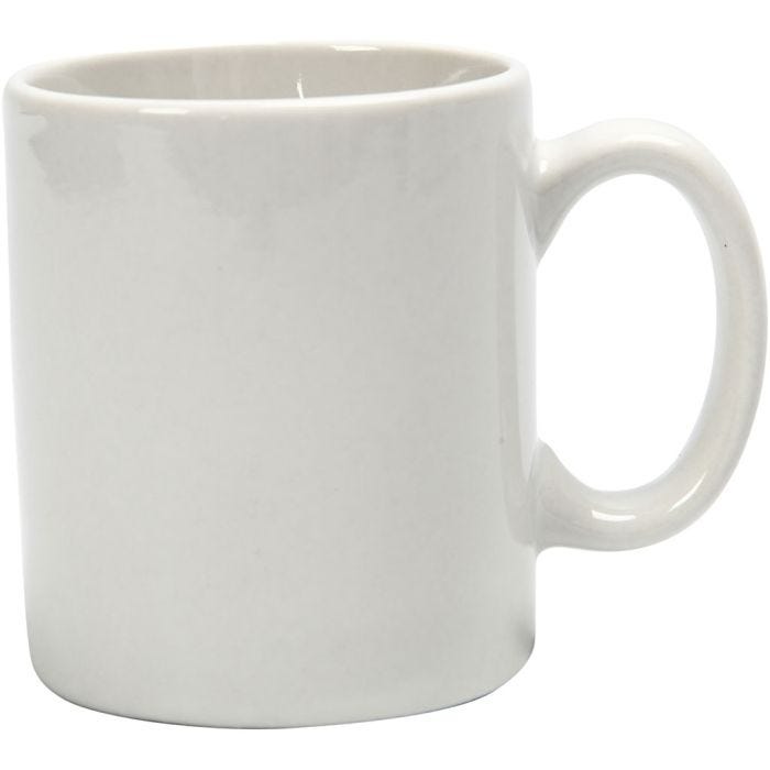 Tasses, H: 7 cm, d 6 cm, blanc, 1 pièce