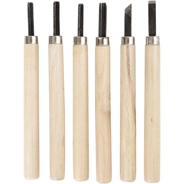 Set pour sculpture en bois, 6 pièces/ 1 Pq.