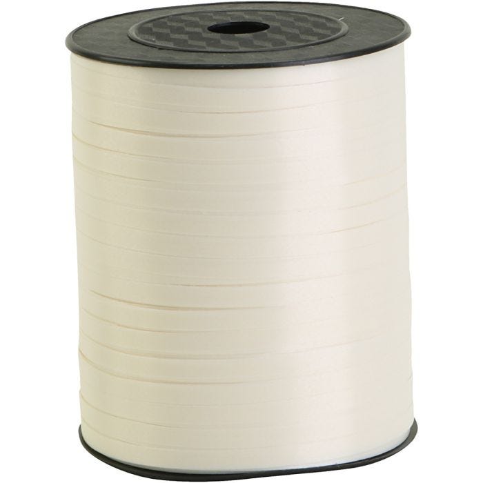 Ruban cadeau, L : 5 mm, blanc, 400 m/ 1 rouleau
