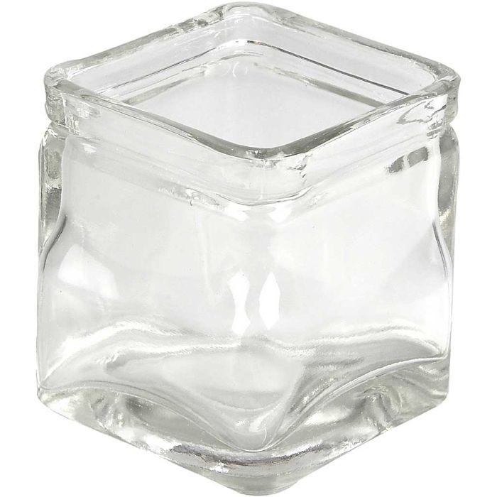 Bougeoirs carrés, H : 5,5 cm, dim. 5,5x5,5 cm, 12 pièces/ 1 Pq.