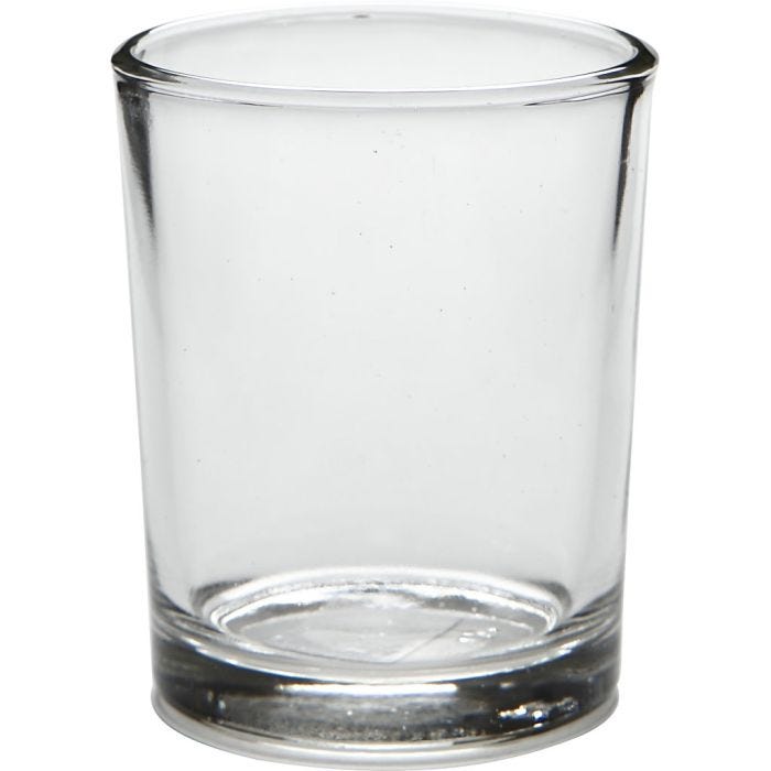 Bougeoir pour bougie chauffe-plat, H : 6,5 cm, d 4,5-5,5 cm, 120 ml, 12 pièces/ 1 Pq.