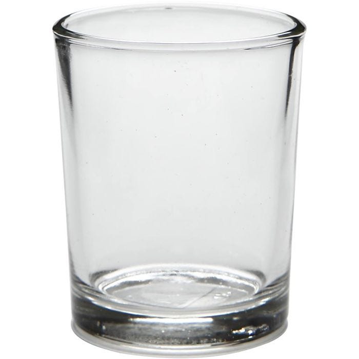 Bougeoir pour bougie chauffe-plat, H : 6,5 cm, d 4,5 cm, 4 pièces/ 1 Pq.