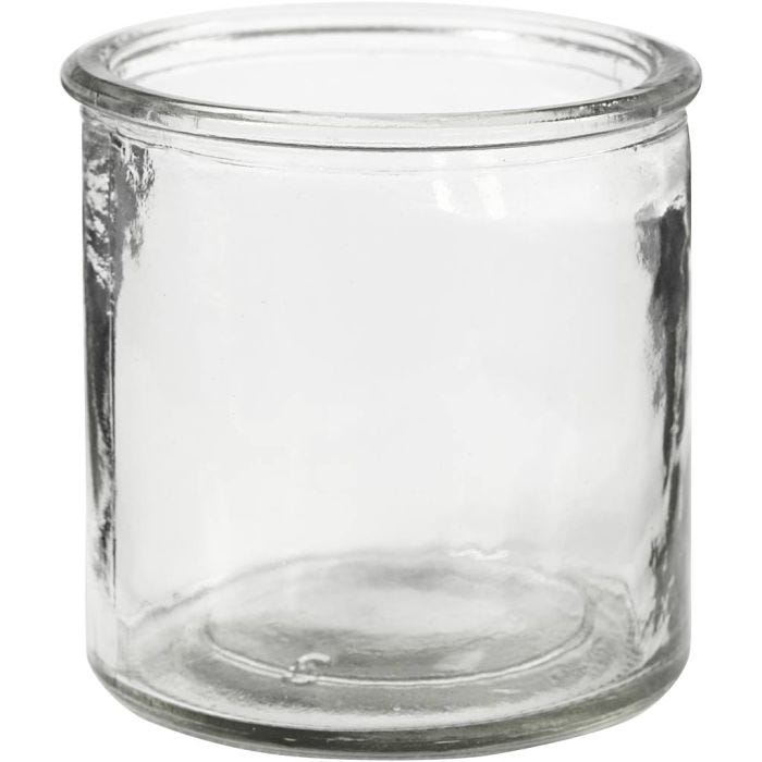 Bougeoir pour bougies chauffe-plat, H : 7,8 cm, d 7,8 cm, 6 pièces/ 1 Pq.