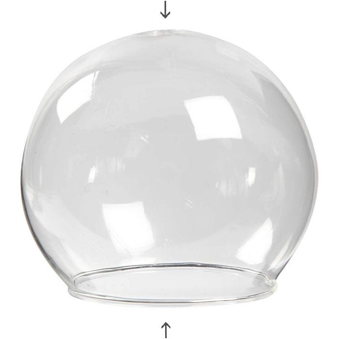 Pot en verre - sphérique, d 8 cm, diamètre intérieur 5 cm, transparent, 4 pièces/ 1 Pq.