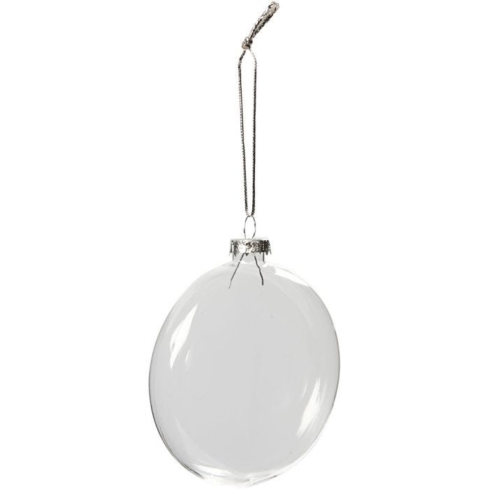 Boules de Noël en verre, d 8 cm, ép. 2,1 cm, 6 pièces/ 1 Pq.