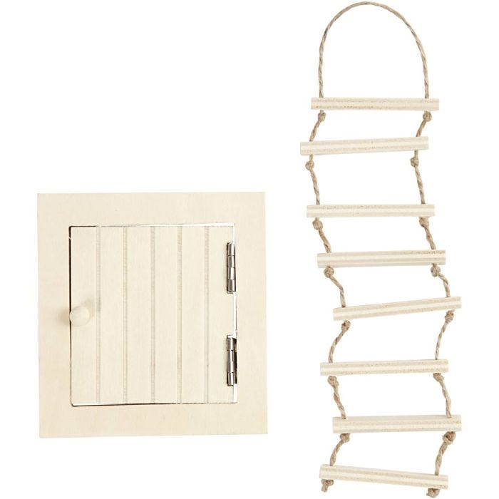 Trappe d'accès au grenier et échelle de corde, 9-20 cm, 1 set