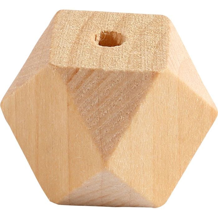 Perle en forme de diamant, L : 20 mm, diamètre intérieur 3 mm, 6 pièces/ 1 Pq.