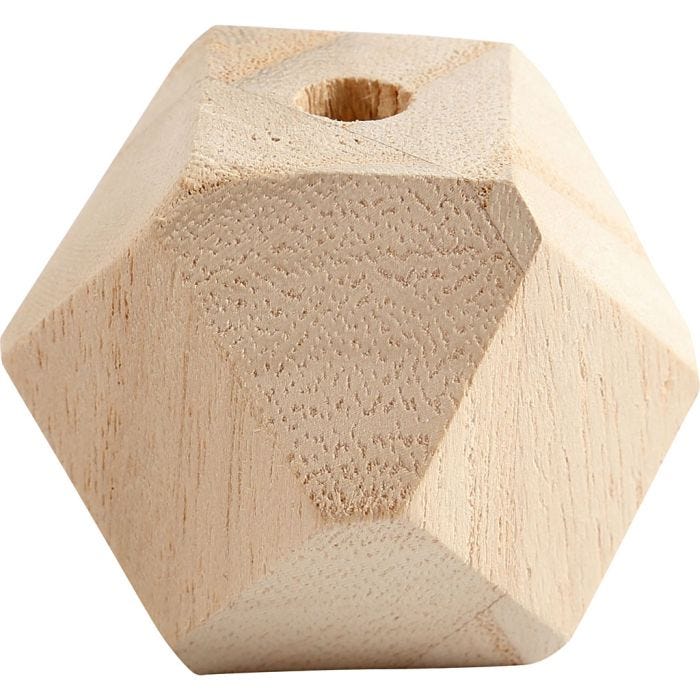 Perle en forme de diamant, L : 43 mm, diamètre intérieur 8 mm, 3 pièces/ 1 Pq.