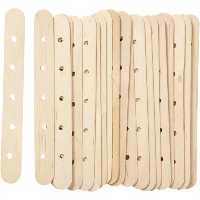 Constructiestokjes, L: 15 cm, B: 1,8 cm, gatgrootte 4 mm, 20 stuk/ 1 doos