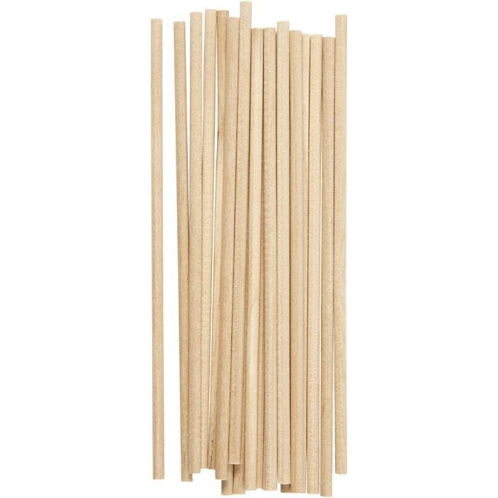 Bâtonnets en Bois, L : 15 cm, d 4 mm, 20 pièces/ 1 Pq.