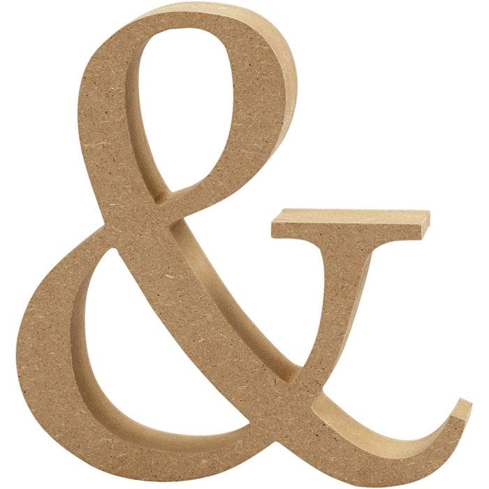 Symbole en MDF, &amp;, 13 cm, 2 cm, 1 pièce